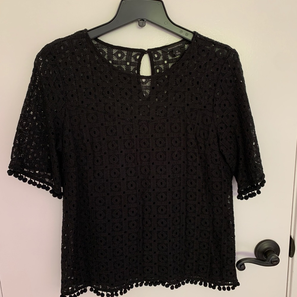 Black eyelet top